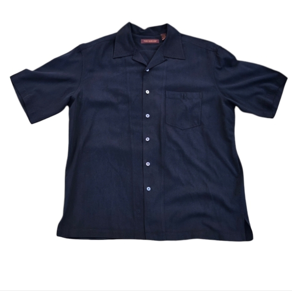 Tori Richard "Shaken not Stirred" Embroidered Black Short Sleeve Button-up Large - Picture 3 of 8